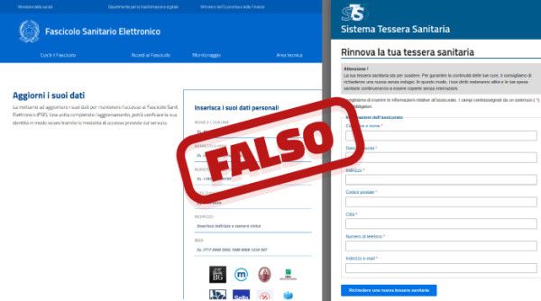 rinnovo tessera sanitario con scritta falso per evitare truffe